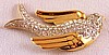 SJ71 Nolan Miller goldtone/pave rhinestone swallow pin